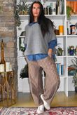 Sunday Morning 7/8 Barrel Pant Grey & Camel